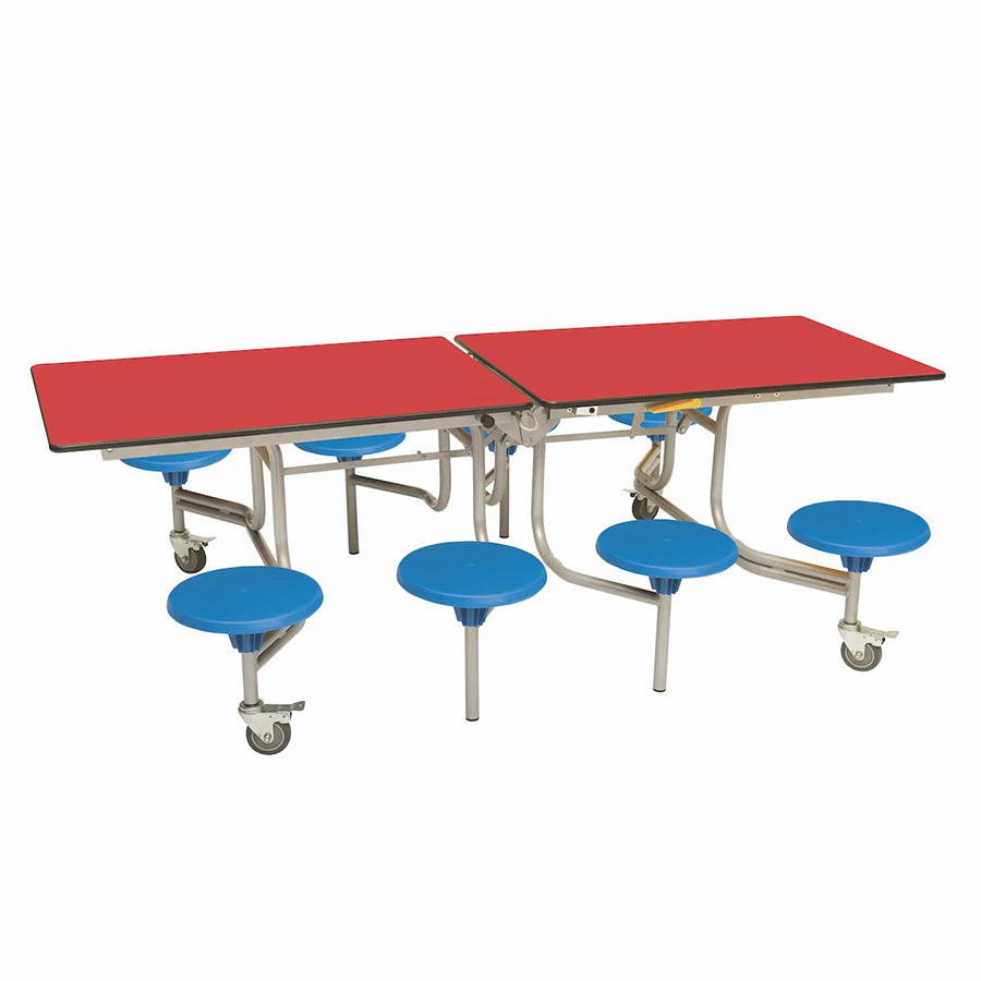 Rectangular Mobile Folding Table with 8 Seats