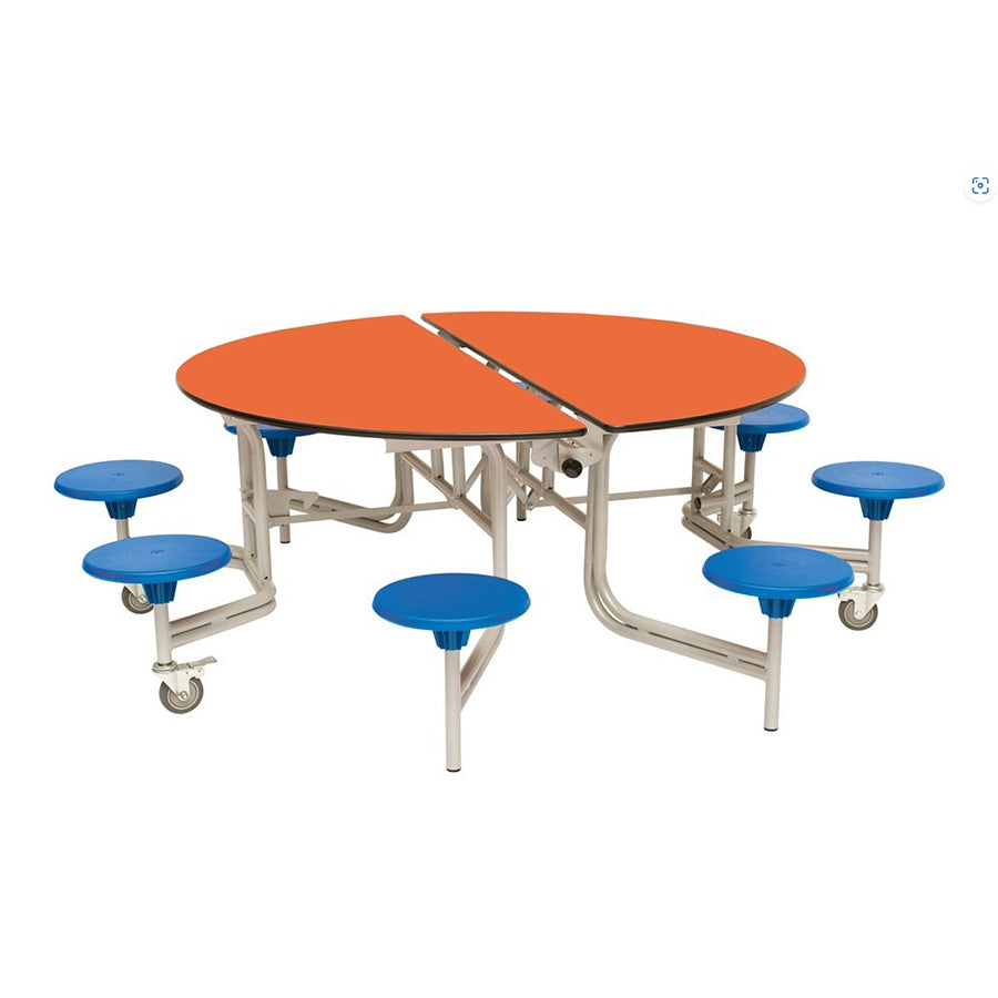 Round Mobile Folding Table with 8 Seats