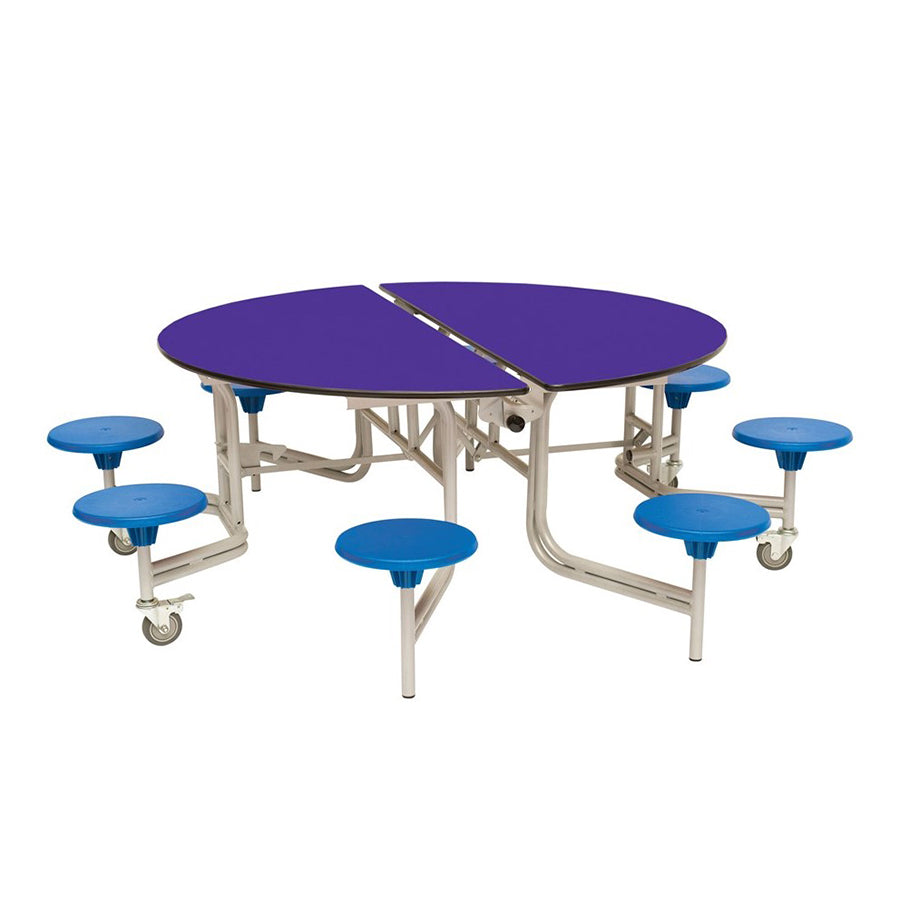 Round Mobile Folding Table with 8 Seats