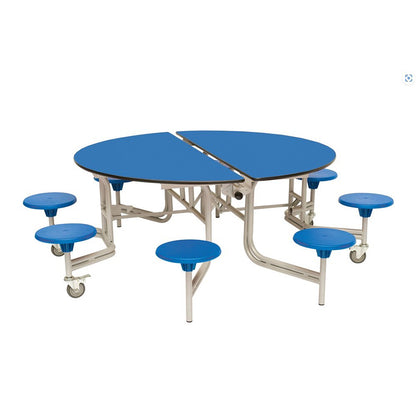 Round Mobile Folding Table with 8 Seats
