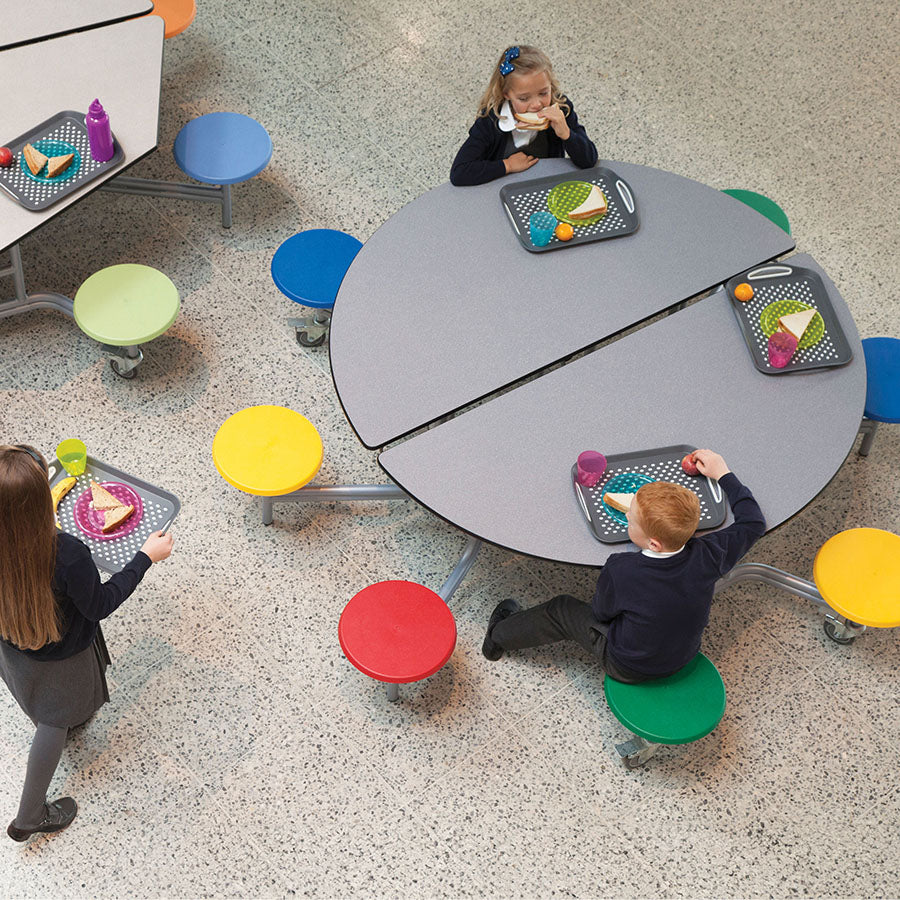 Round Mobile Folding Table with 8 Seats