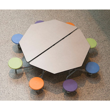 Octagonal Mobile Folding Table with 8 Seats