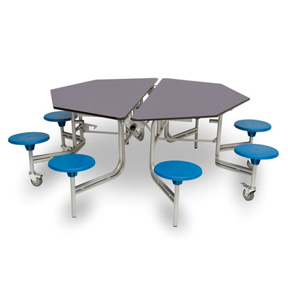 Octagonal Mobile Folding Table with 8 Seats