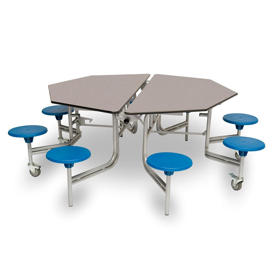 Octagonal Mobile Folding Table with 8 Seats