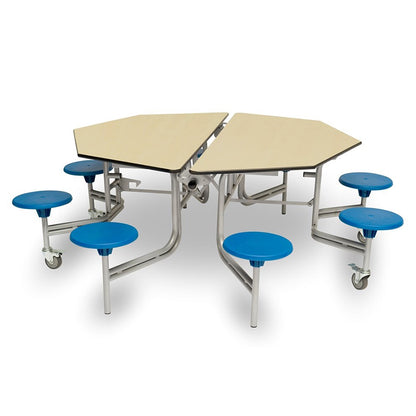 Octagonal Mobile Folding Table with 8 Seats