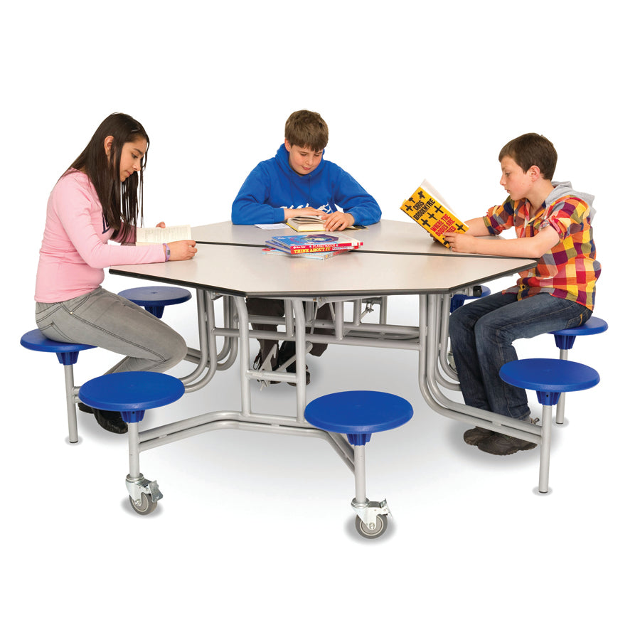 Octagonal Mobile Folding Table with 8 Seats