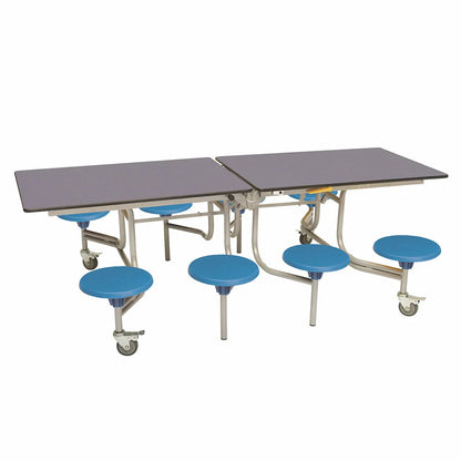Rectangular Mobile Folding Table with 8 Seats