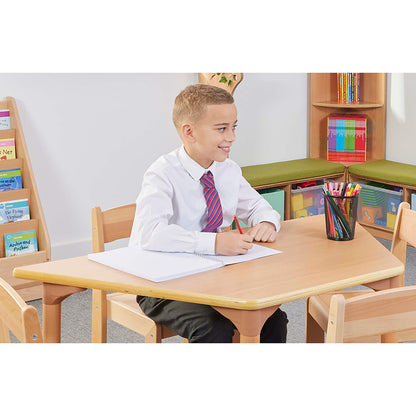 Beechwood Trapezoidal Table