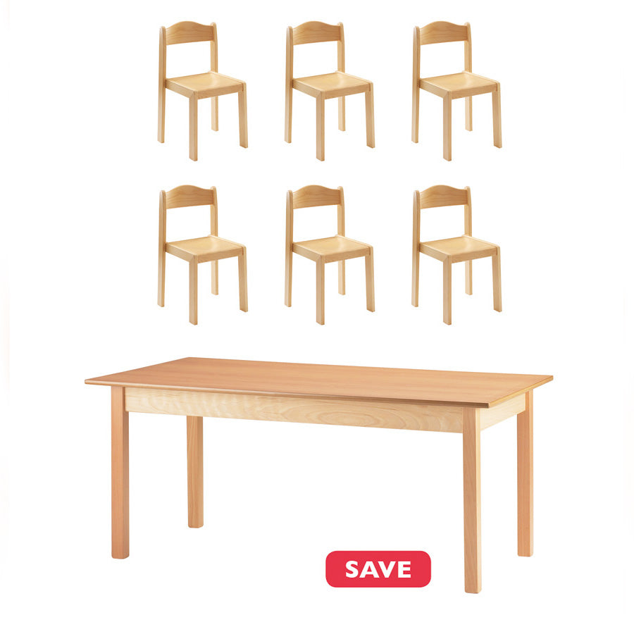 Bergen Rectangular Table & 6 Bergen Chairs