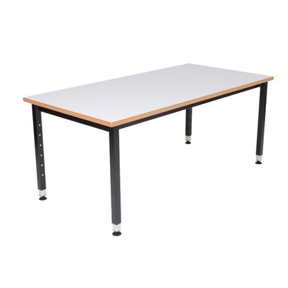 Morleys Fully welded Height Adjustable Classroom Table 1200x600 Rectangle MDF Edge