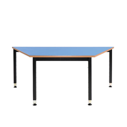 Morleys Fully welded Height Adjustable Classroom Table 1200x600 Trapezoidal MDF Edge
