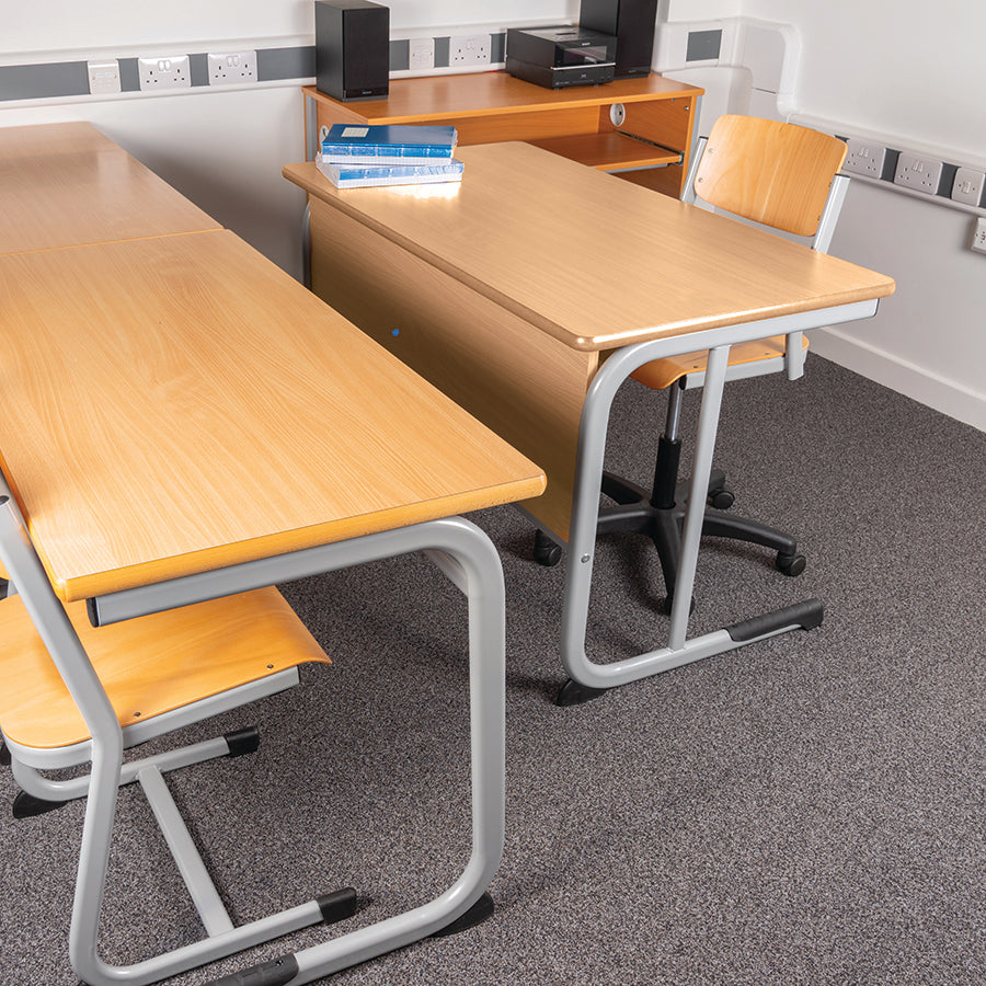 Alpha® Teachers Desk With Three Lockable Drawers