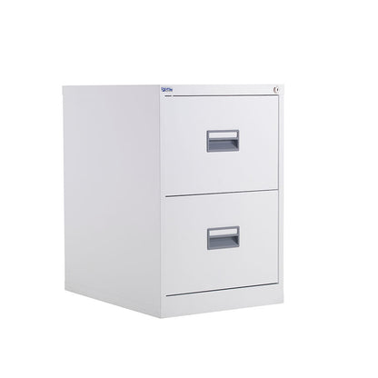Talos Steel Filing Cabinet 2 drawer Wite