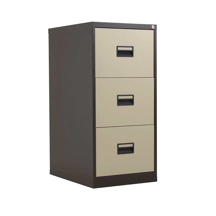 Talos Steel Filing Cabinet 3 drawer Coffee Cream