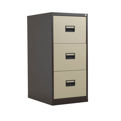 Talos Steel Filing Cabinet 3 drawer Coffee Cream