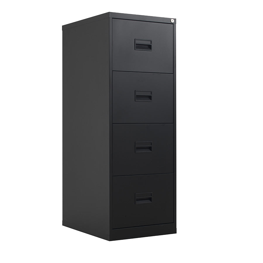 Talos Steel Filing Cabinet 4 drawer Black