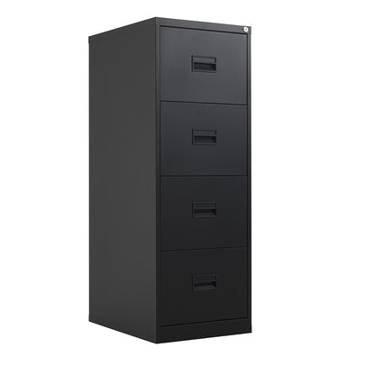 Talos Steel Filing Cabinet 4 drawer Black