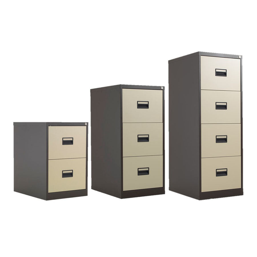 Talos Steel Filing Cabinets 2, 3 and 4 drawer Coffee Cream