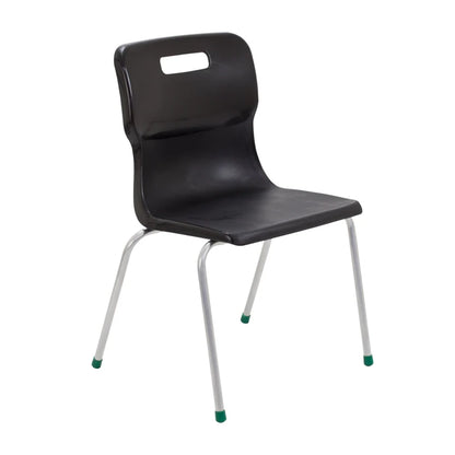 Titan 4 Leg Chair with Steel Frame and Black Polypropylene Seat Size Mark 5 SH430mm
