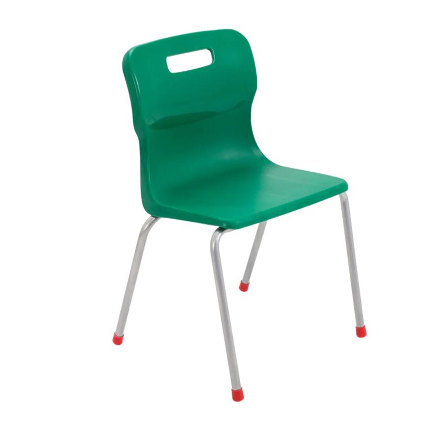 Titan 4 Leg Chair with Steel Frame and Green Polypropylene Seat Size Mark 4 SH380mm