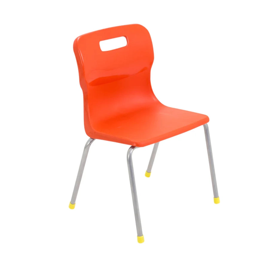 Titan 4 Leg Chair with Steel Frame and Orange Polypropylene Seat Size Mark 3 SH350mm