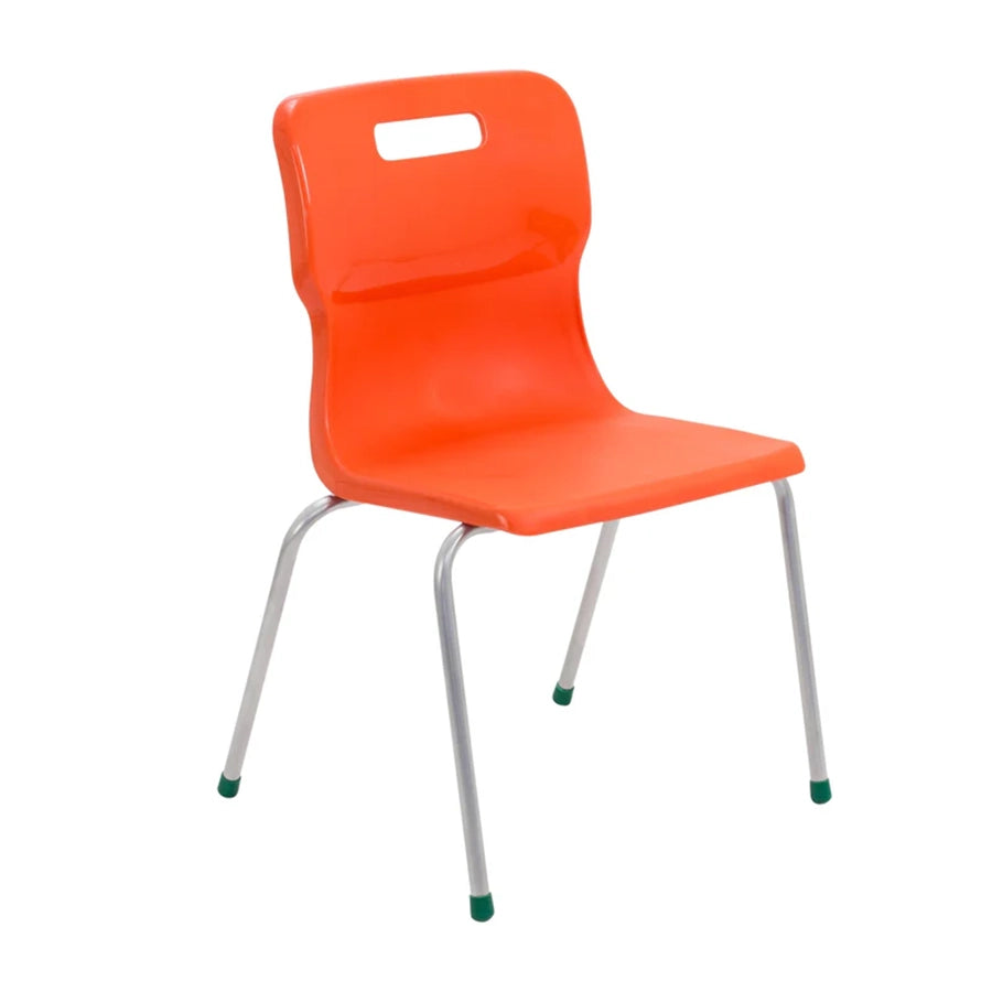 Titan 4 Leg Chair with Steel Frame and Orange Polypropylene Seat Size Mark 5 SH430mm