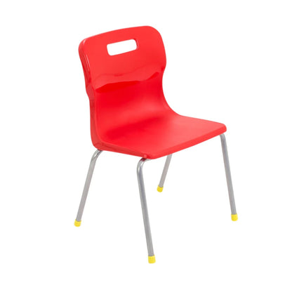 Titan 4 Leg Chair with Steel Frame and Red Polypropylene Seat Size Mark 3 SH350mm