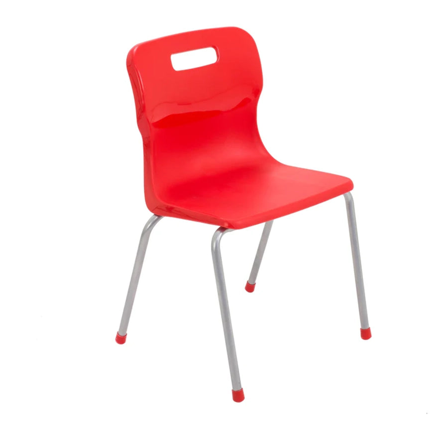 Titan 4 Leg Chair with Steel Frame and Red Polypropylene Seat Size Mark 4 SH380mm