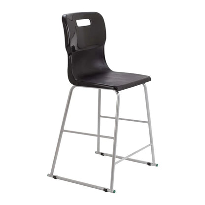 Titan High Chair Steel Frame and Polypropylene Seat Black SH615mm
