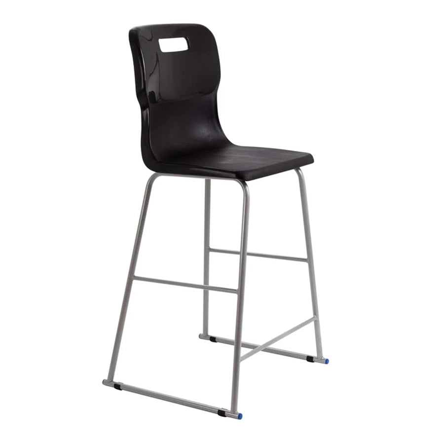 Titan High Chair Steel Frame and Polypropylene Seat Black SH690mm