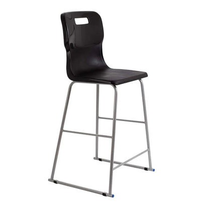 Titan High Chair Steel Frame and Polypropylene Seat Black SH690mm