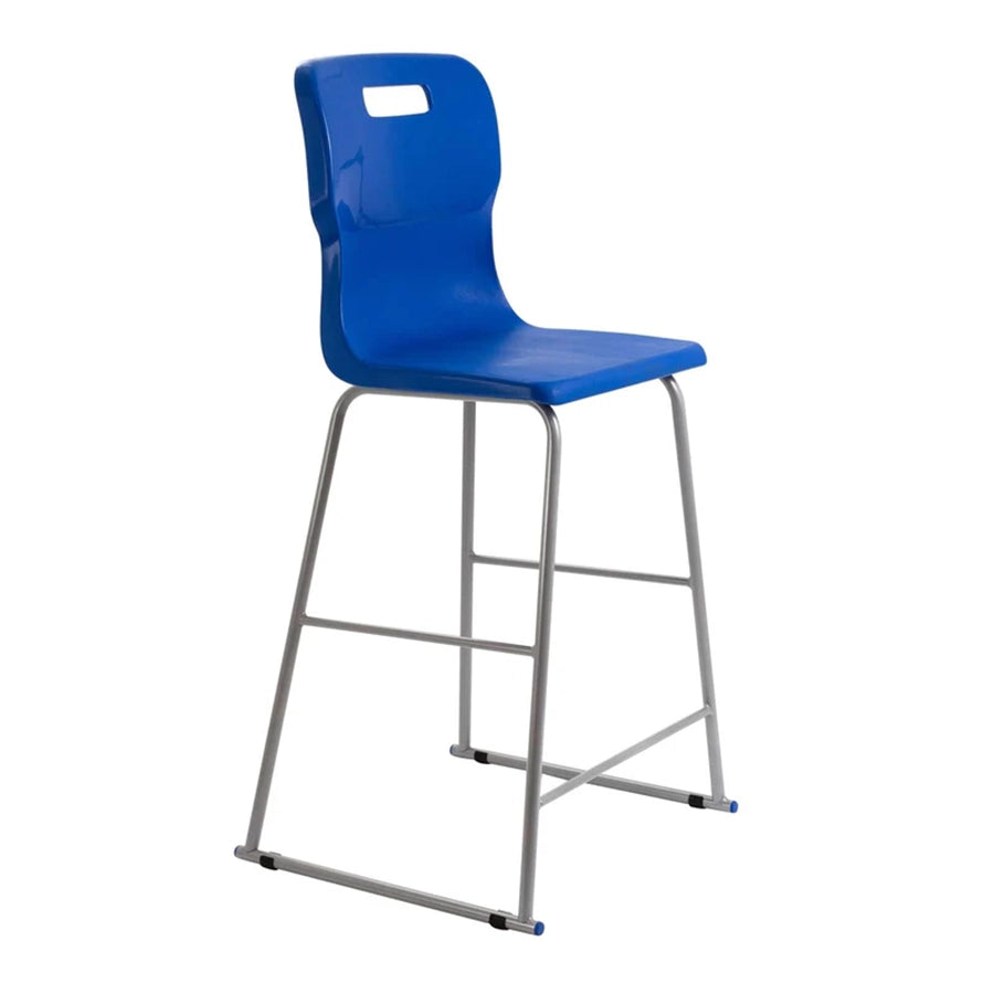 Titan High Chair Steel Frame and Polypropylene Seat Blue SH690mm
