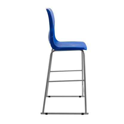 Titan High Chair Steel Frame and Polypropylene Seat Blue SH690mm Side View