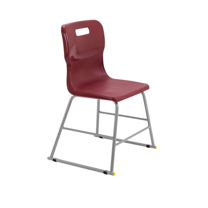 Titan High Chair Steel Frame and Polypropylene Seat Burgundy SH460mm