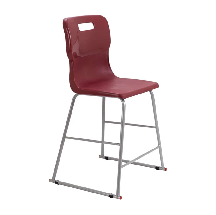 Titan High Chair Steel Frame and Polypropylene Seat Burgundy SH570mm