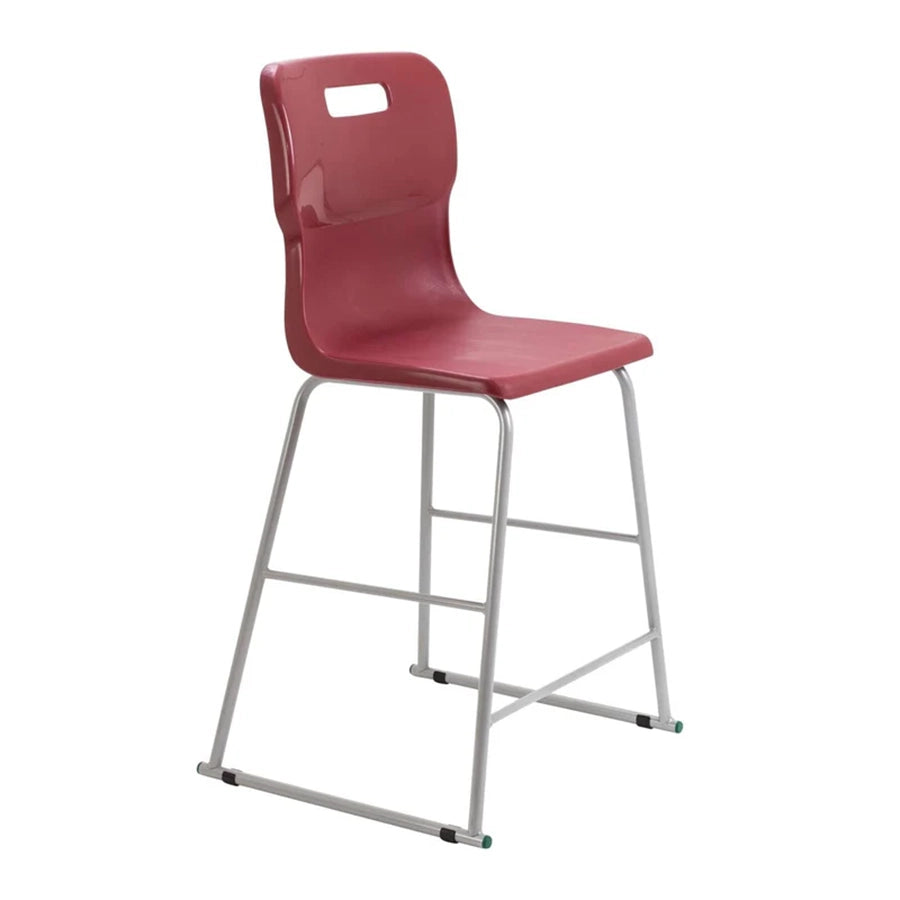 Titan High Chair Steel Frame and Polypropylene Seat Burgundy SH615mm