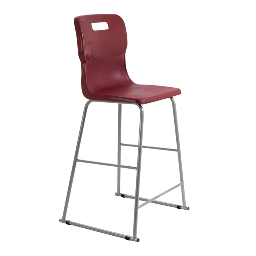Titan High Chair Steel Frame and Polypropylene Seat Burgundy SH690mm