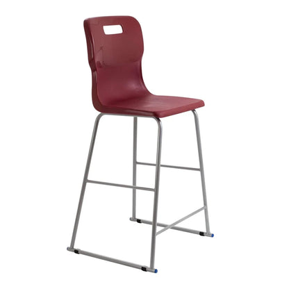 Titan High Chair Steel Frame and Polypropylene Seat Burgundy SH690mm