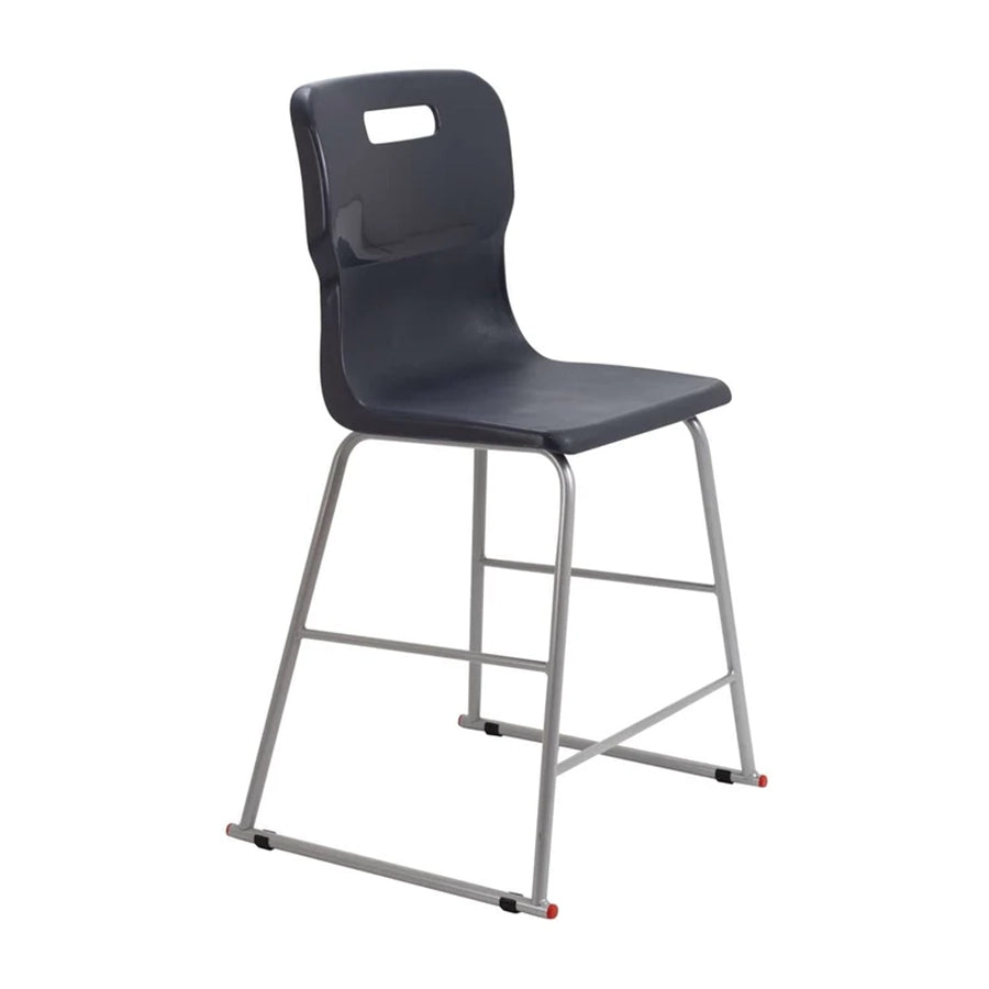 Titan High Chair Steel Frame and Polypropylene Seat Charcoal SH570mm
