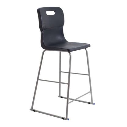 Titan High Chair Steel Frame and Polypropylene Seat Charcoal SH690mm
