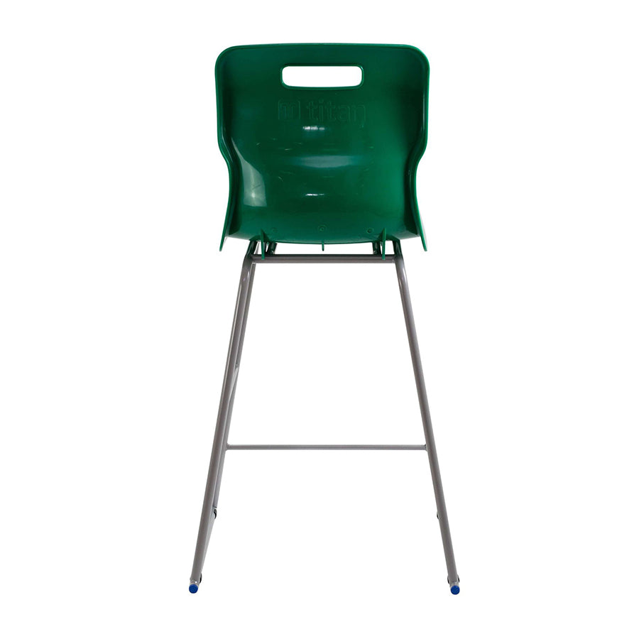 Titan High Chair Steel Frame and Polypropylene Seat Green SH690mm Back View