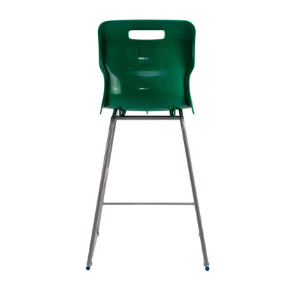Titan High Chair Steel Frame and Polypropylene Seat Green SH690mm Back View