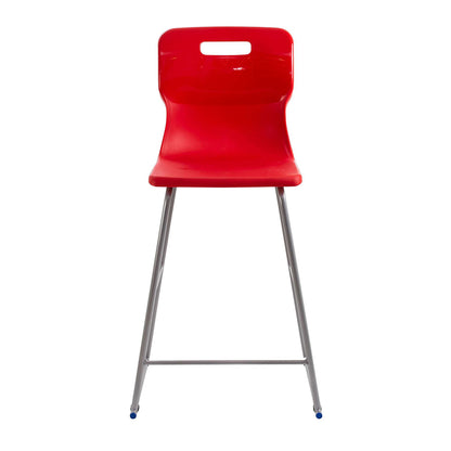 Titan High Chair Steel Frame and Polypropylene Seat Red SH690mm Front View