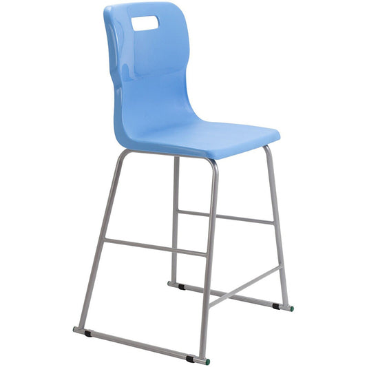 Titan Poly High Back Stool SH610mm sky blue