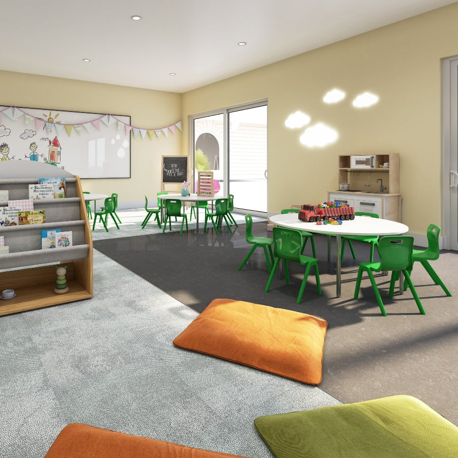 Titan Poly One Piece Chair Green Lifestyle Image 