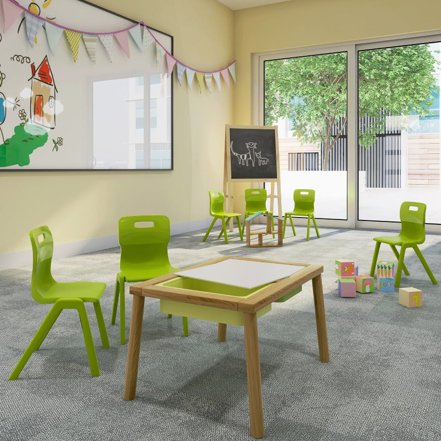 Titan Poly One Piece Chair Lime Green Lifestyle Image 