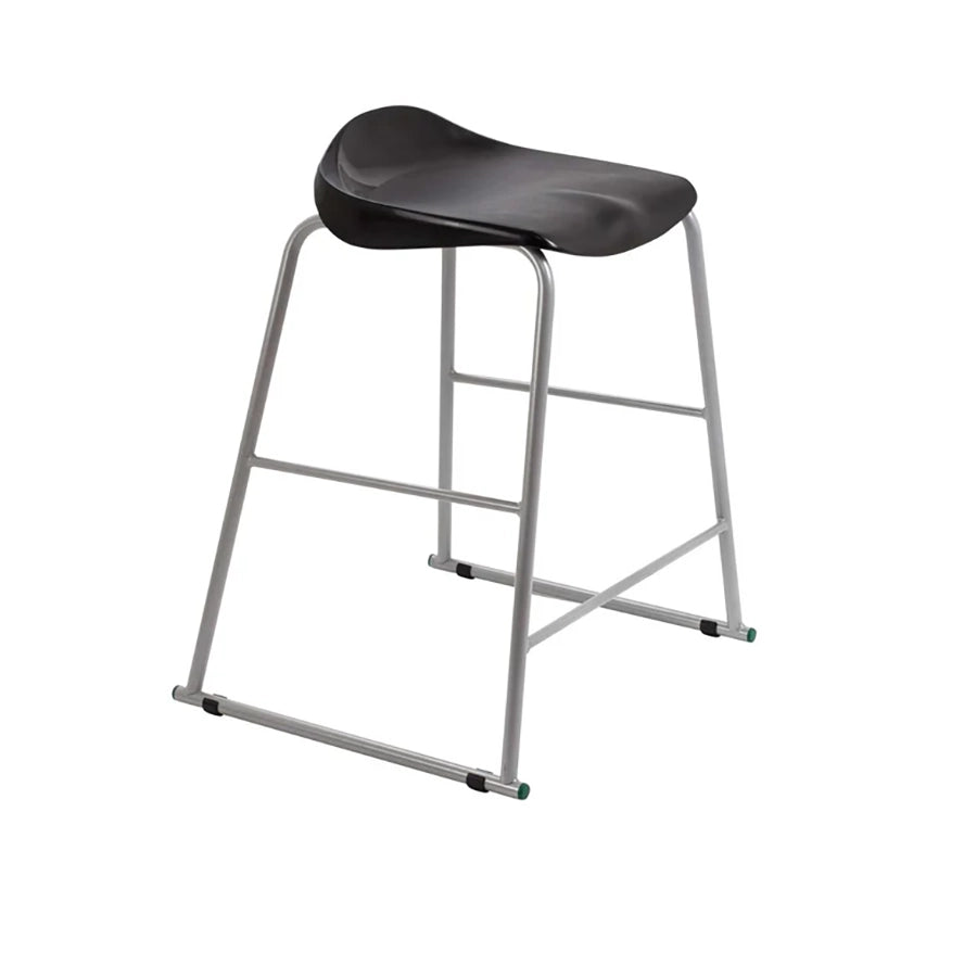 Titan Stool Steel Frame and Polypropylene Seat Black SH610mm