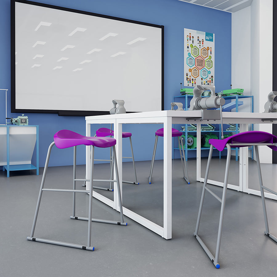 Titan Stool Steel Frame and Polypropylene Seat Purple SH690mm Lifestyle Image