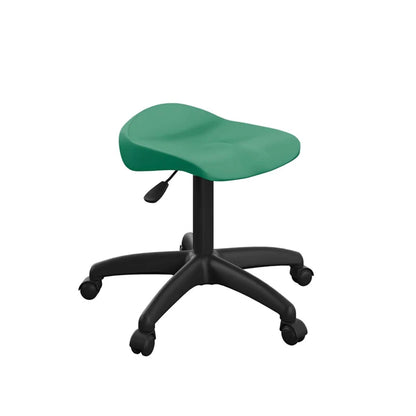 Titan Swivel Stool with Black Base Junior Green on Castors