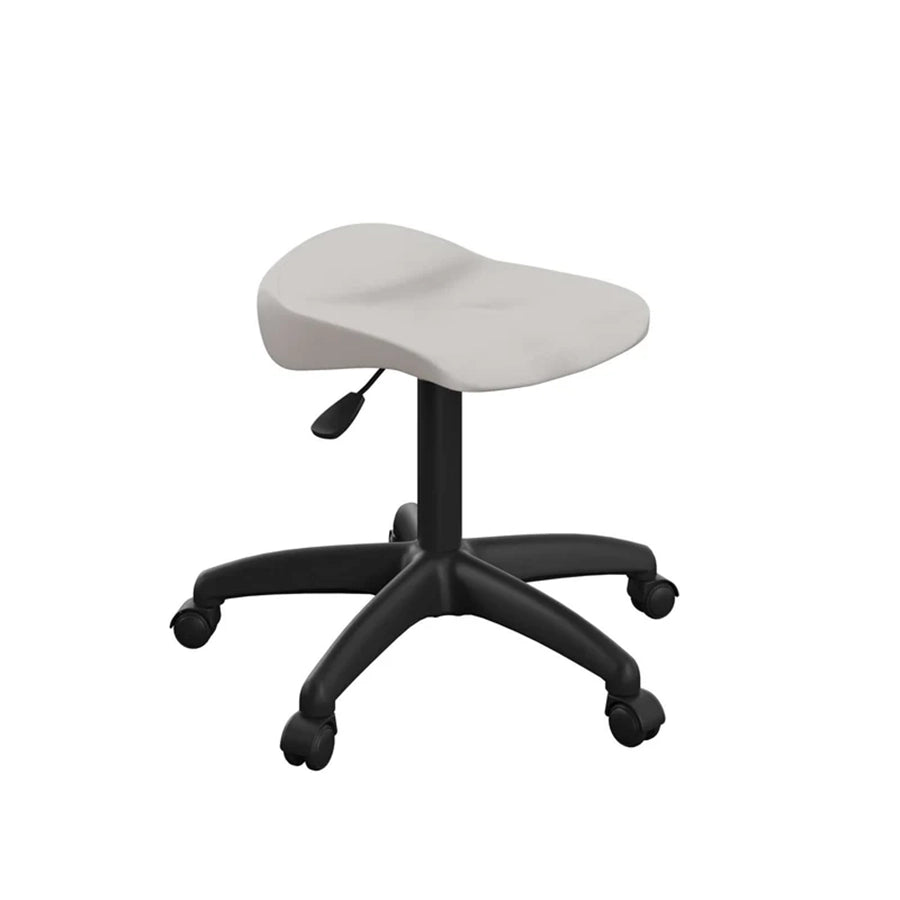 Titan Swivel Stool with Black Base Junior Light Grey on Castors